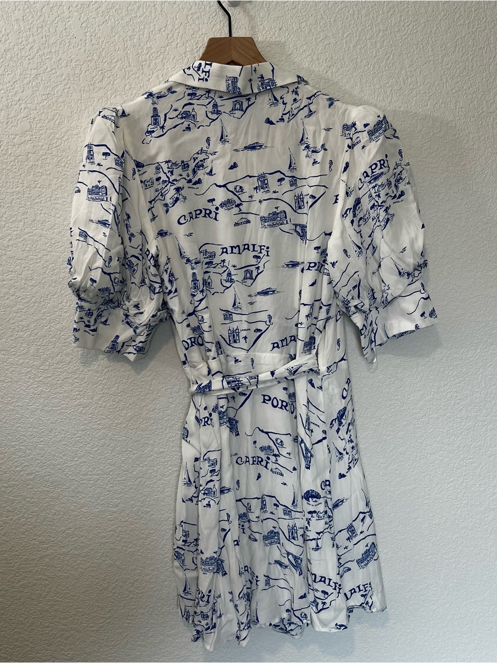 Anthropologie Maeve Short Sleeve Collared Wrap Mini Dress- Size Small - Picture 9 of 12